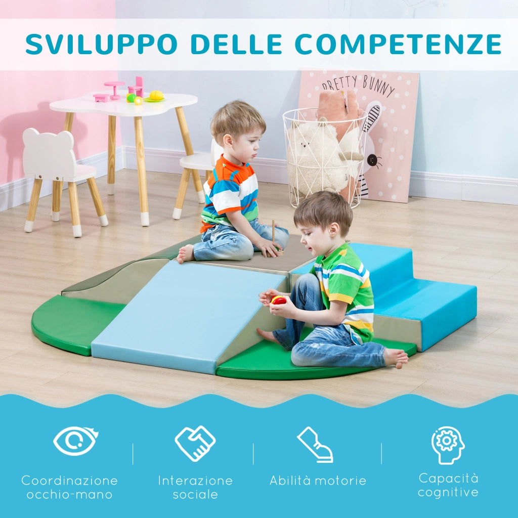 Set Costruzioni Morbide per Bambini 1-3 Anni da 6 Pezzi, in PU ed EPE Multicolore