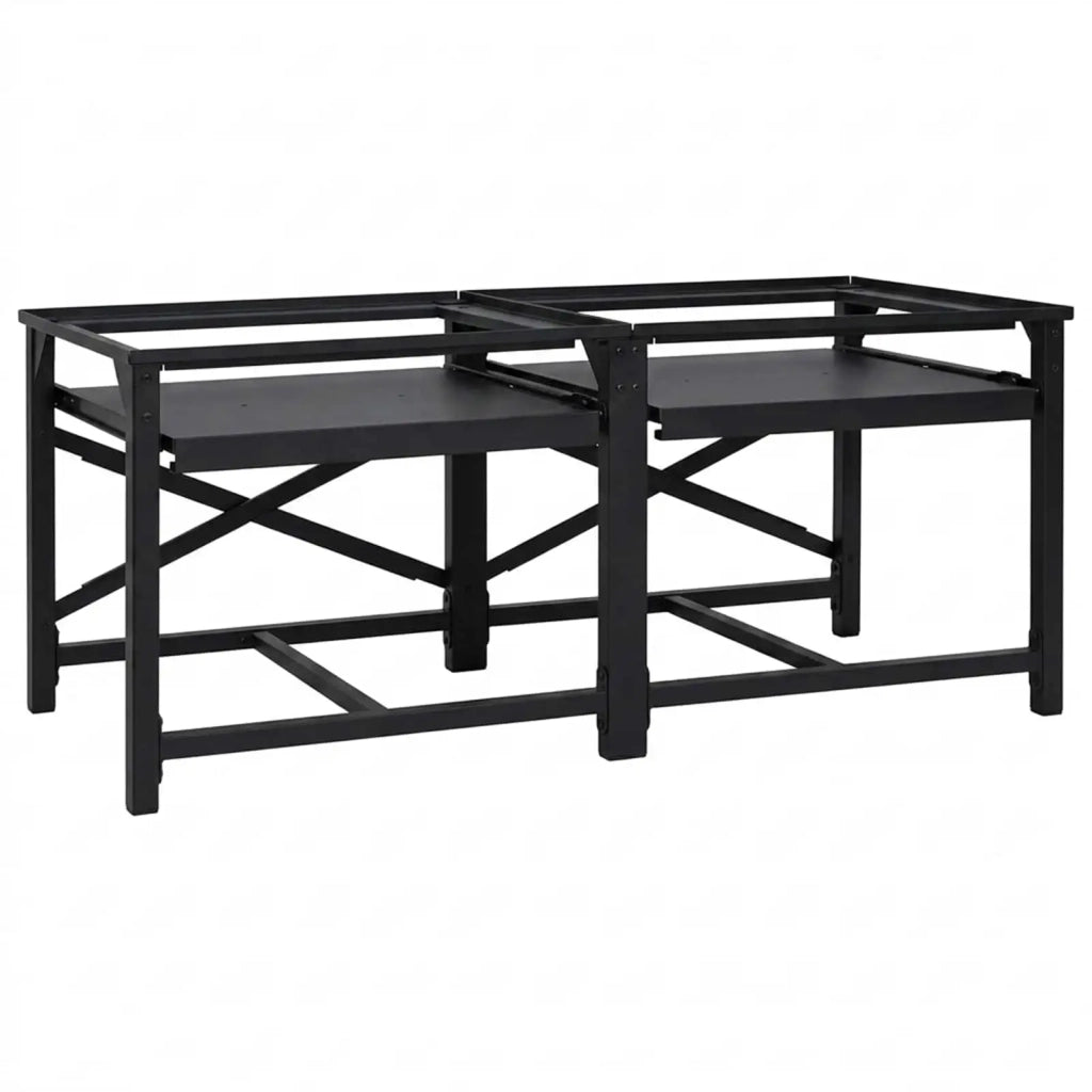 Pedestallo per Lavatrice 2 pcs Nero 120 x 56 x 52 cm Acciaio 42022038