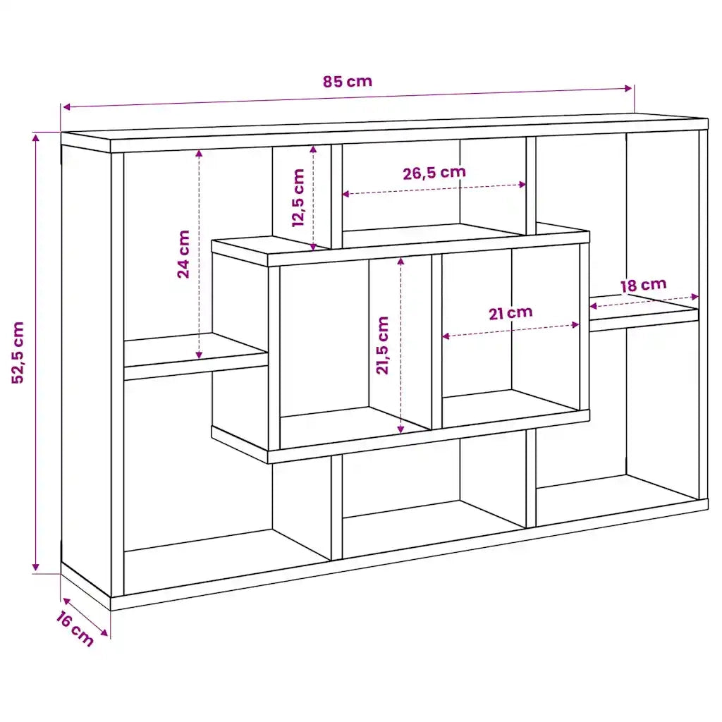 Mensola a Muro Grigio Sonoma 85x16x52,5 cm in Legno Multistrato CFW4973202