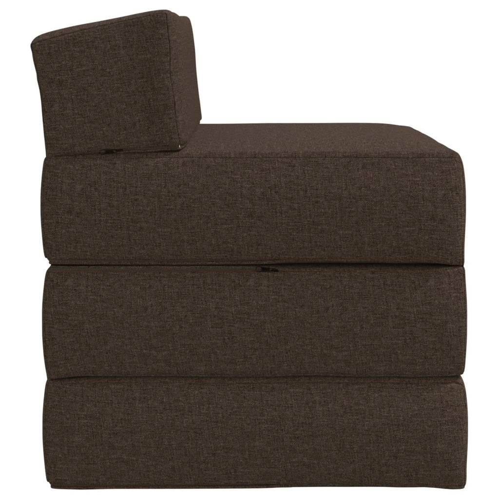 Divano Letto Pieghevole Tortora 200 x 70 x 15 cm Tessuto