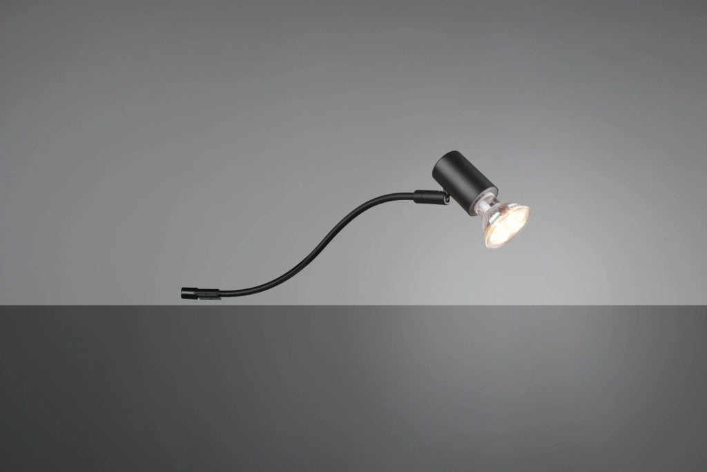 GIADA H2O APPLIQUE SPOT ORIENTABILE NERO DA AVVITARE SU SPECCHIO IP44 H. 11,5CM 1 LUCE ATTACCO GU10