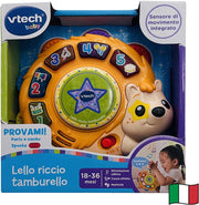 VTech Lello Riccio Tamburello, Gioco Musicale Interattivo per Bambini con Modalita Apprendimento e Ballo, Tamburo Bambin