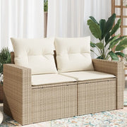 Divano da Giardino con Cuscini a 2 Posti-Sofa da Giardino-Divano da esterno Beige in Polyrattan 767966