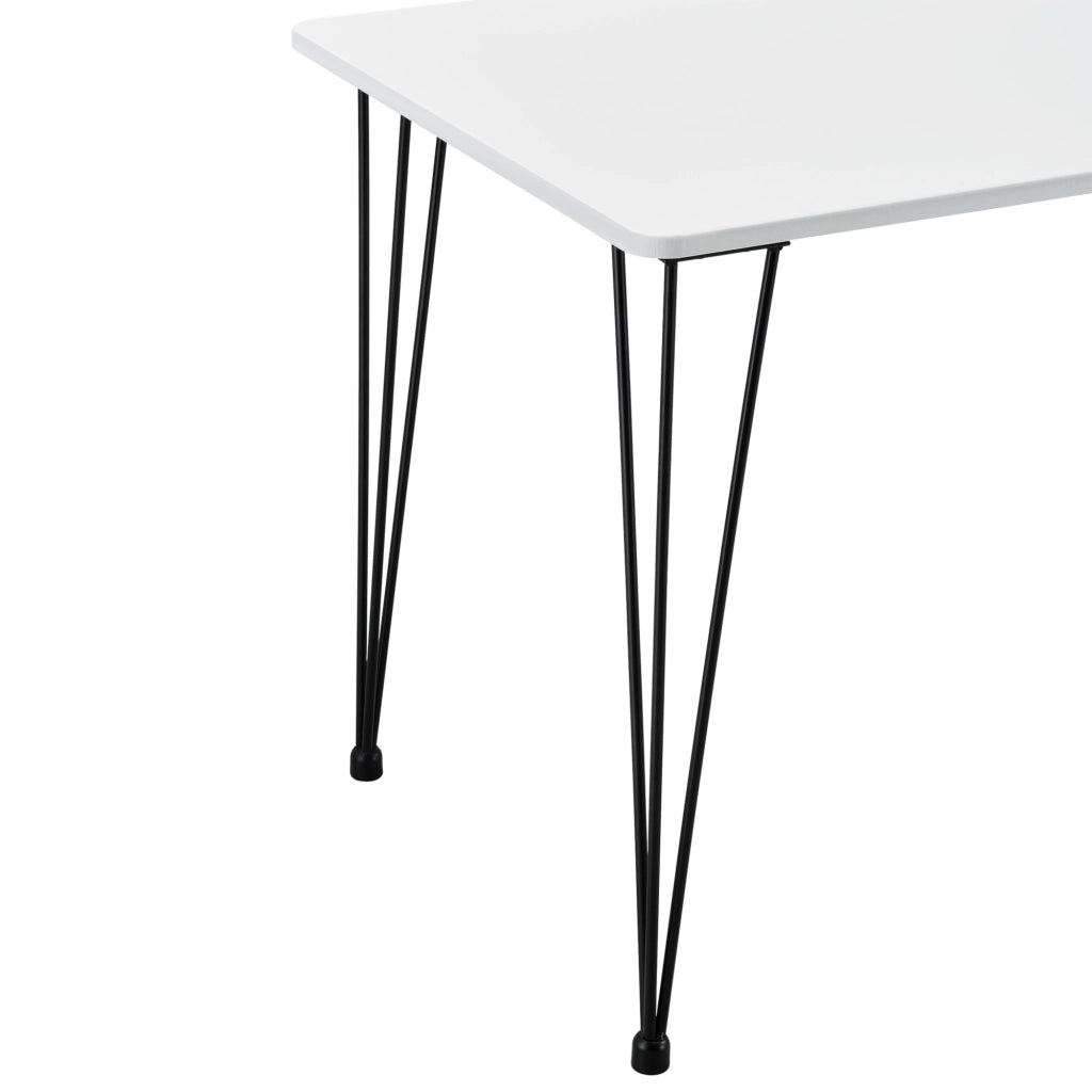 Tavolo da Pranzo Rettangolare Cantenbury con Gambe a Forcina 120x70 cm - Bianco [en.casa]