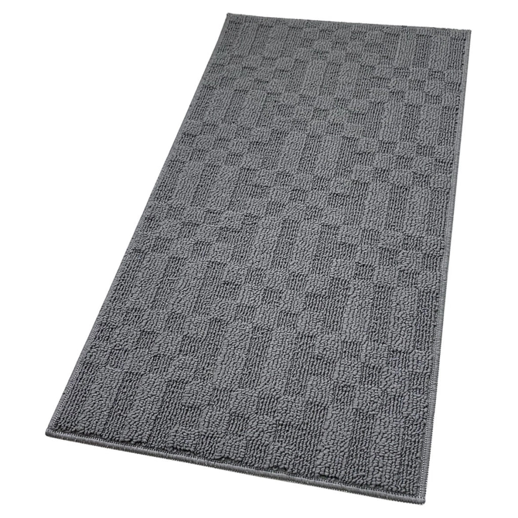 Tappeto Bagno 3D Morbido Assorbente Antiscivolo Lavabile Scendiletto Camera 45x75 Cm Antracite