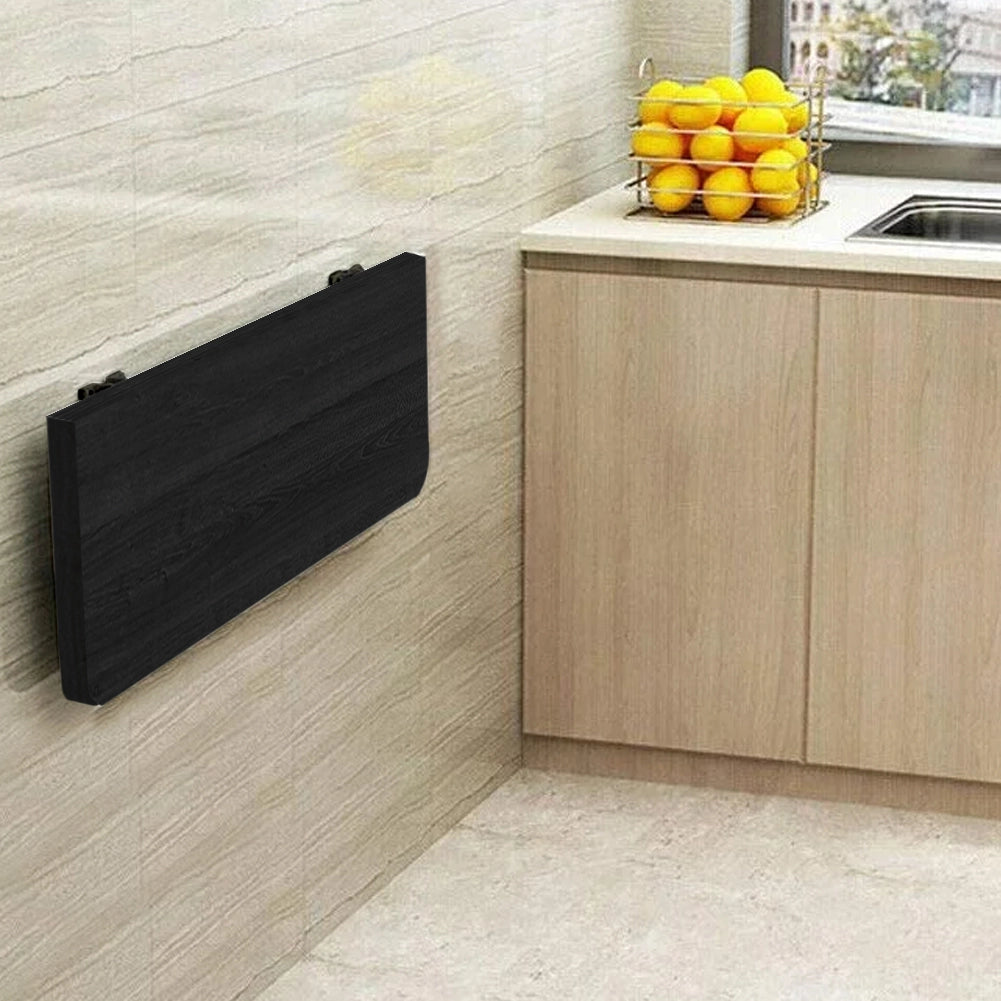 Tavolo Pieghevole a Muro Salvaspazio Multiuso in MDF Nero 80x60cm