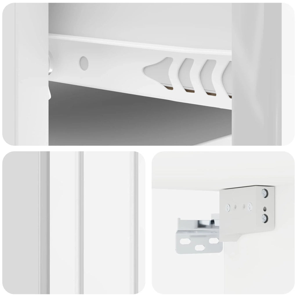 Mobiletto da notte a muro Bianco Lucido 33 x 34,5 x 24 cm 898263