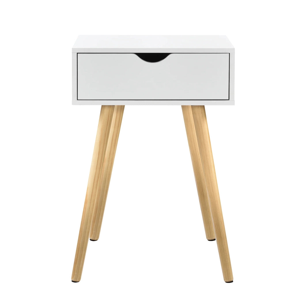 Comodino con cassetto cassettiera mobile contenitore gambe in pino 60 cm bianco 03_0003141