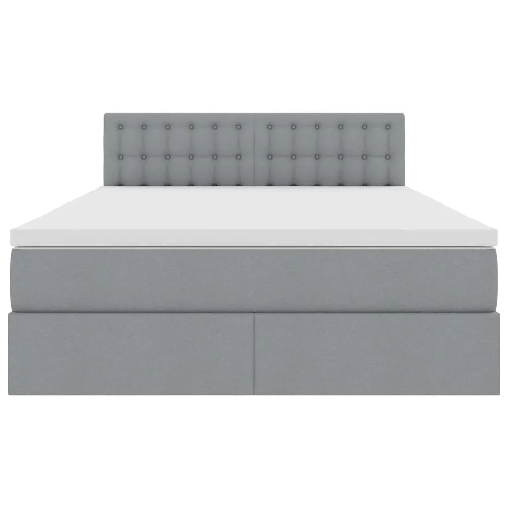 Letto con contenitore LED e materasso Grigio Chiaro