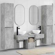 Set di mobili per il bagno 5 pz Grigio Cemento 3406006
