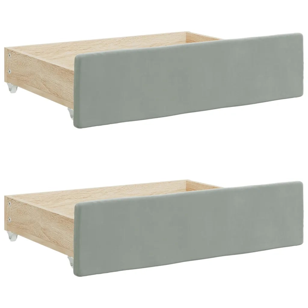 Divano Letto Estraibile Cassetti-Sofa Letto-Daybed Grigio Chiaro 80x200cm Velluto 295929