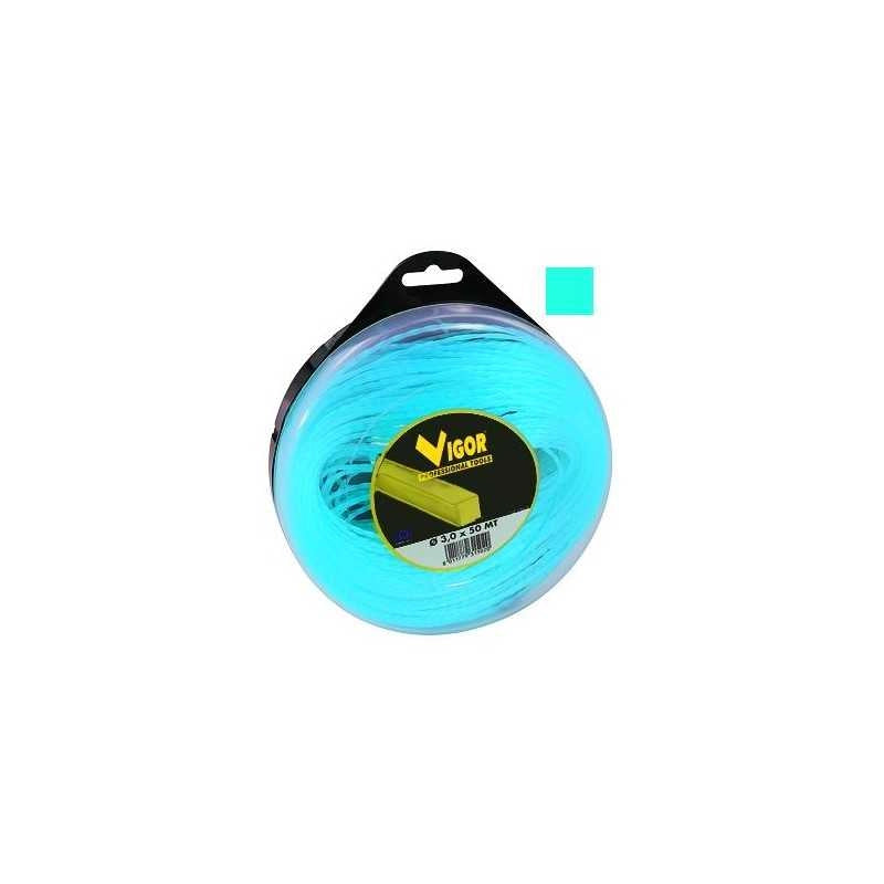 Filo Decespugliatore Vigor Quadro Alu-Blu 50Mt Ø mm. 3