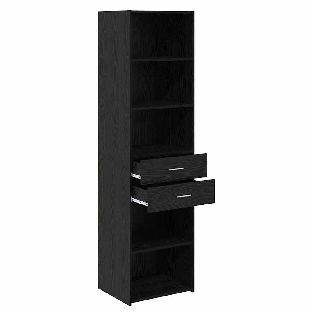 Credenza-Buffet-Armadio da cucina Rovere Nero 50 x 42,5 x 185 cm Legno multistrato