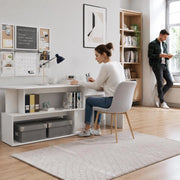 Corner Desk White 200x50x76 Cm Wood-based Material