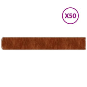 Bordure per Prato 50 pz 15x103 cm Flessibili in Acciaio Corten CFW3153695