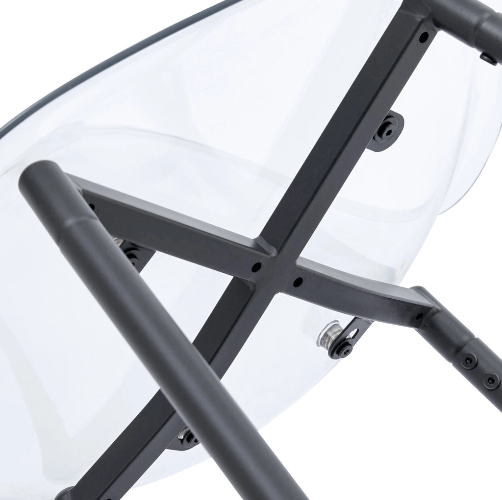 Sgabelli da bar trasparenti set da 4 68,5 x 48 x 47 cm plastica nera