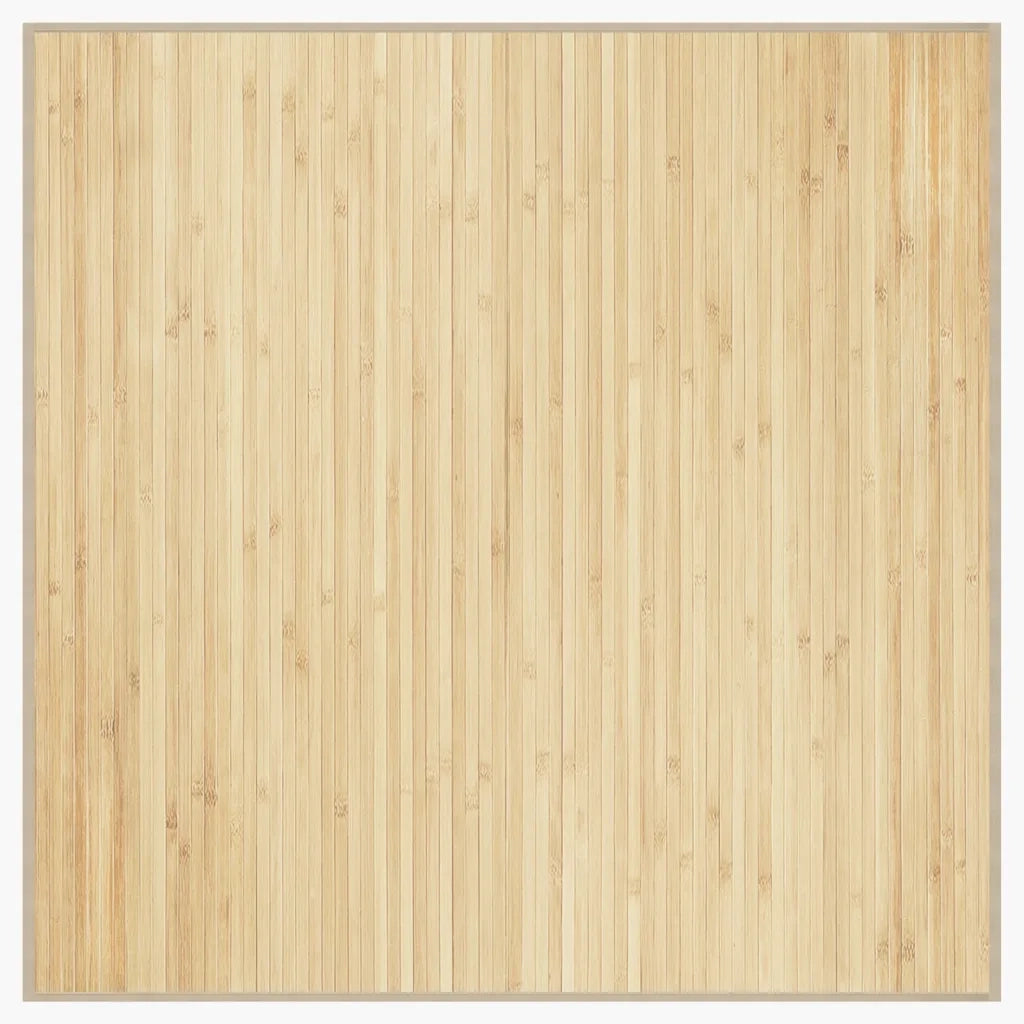 Tappeto Quadrato Naturale Chiaro 100x100 cm in BambÃ¹