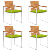 Sedie da Giardino con Cuscini 4 pz in Legno Massello di Acacia cod mxl 72256