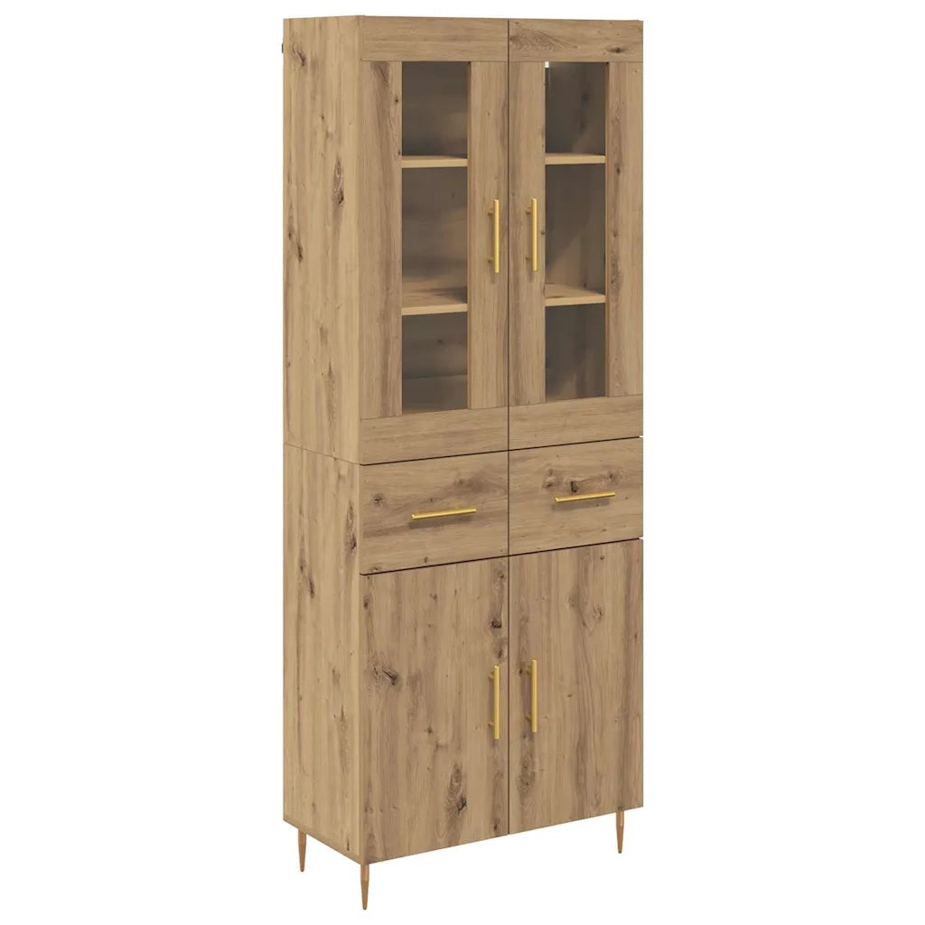 Credenza 2 pcs Rovere artigianale Legno multistrato