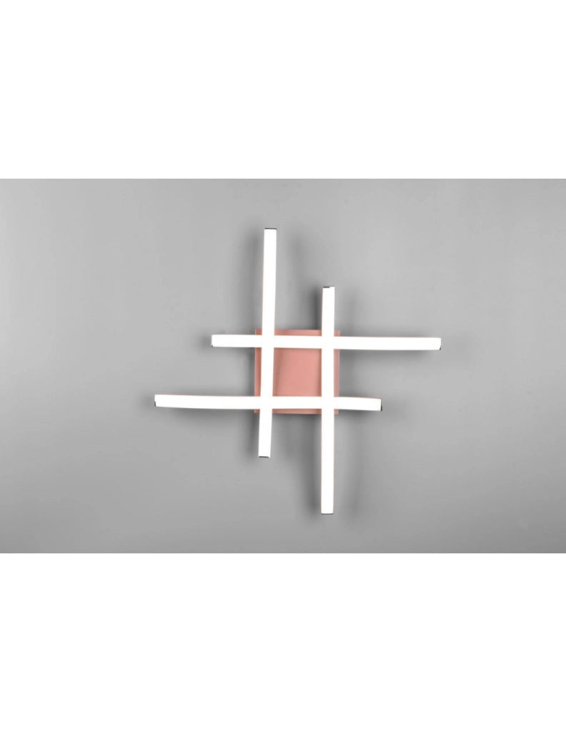 Plafoniera Moderna Design Hashtag Route Oro Rosa Led 4000k Trio Lighting