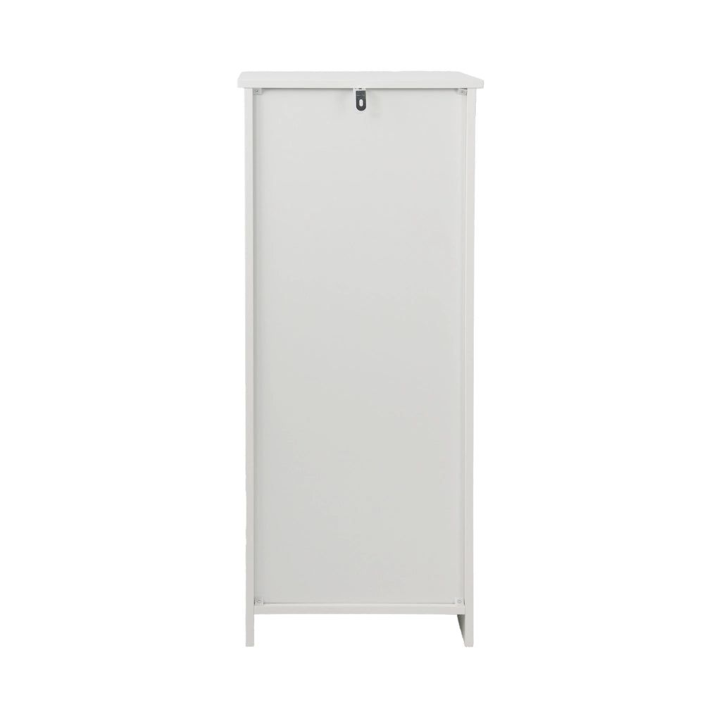 Mobile da bagno con ante a persiana e vano aperto, MDF e truciolare, bianco