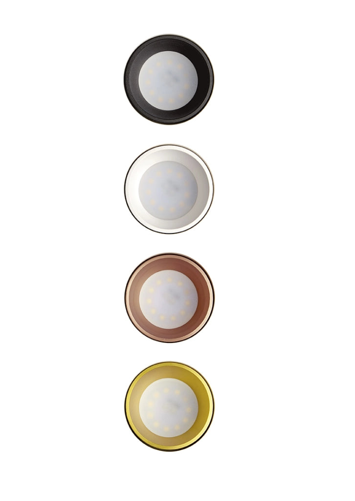 THESSALY faretto Incasso 1 Luce Bordo Raso Nero attacco GU10 gesso e alluminio d.10cm