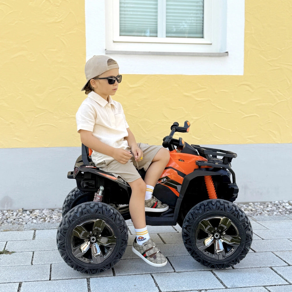 Veicolo elettrico per bambini 12V ¨C Xylo ¨C arancione, 3-8 km/h, luci LED, MP3, 3-5 anni