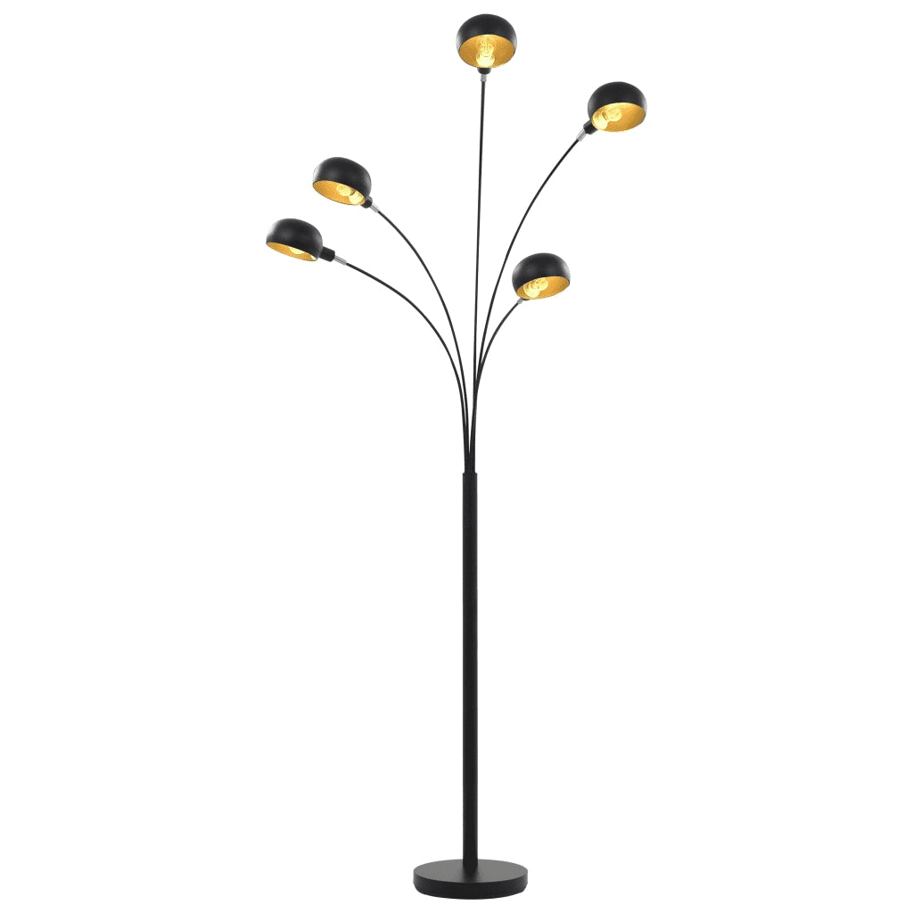 Lampada da Terra 200 cm 5 Bulbi E14 Nero e Oro CFW3265949