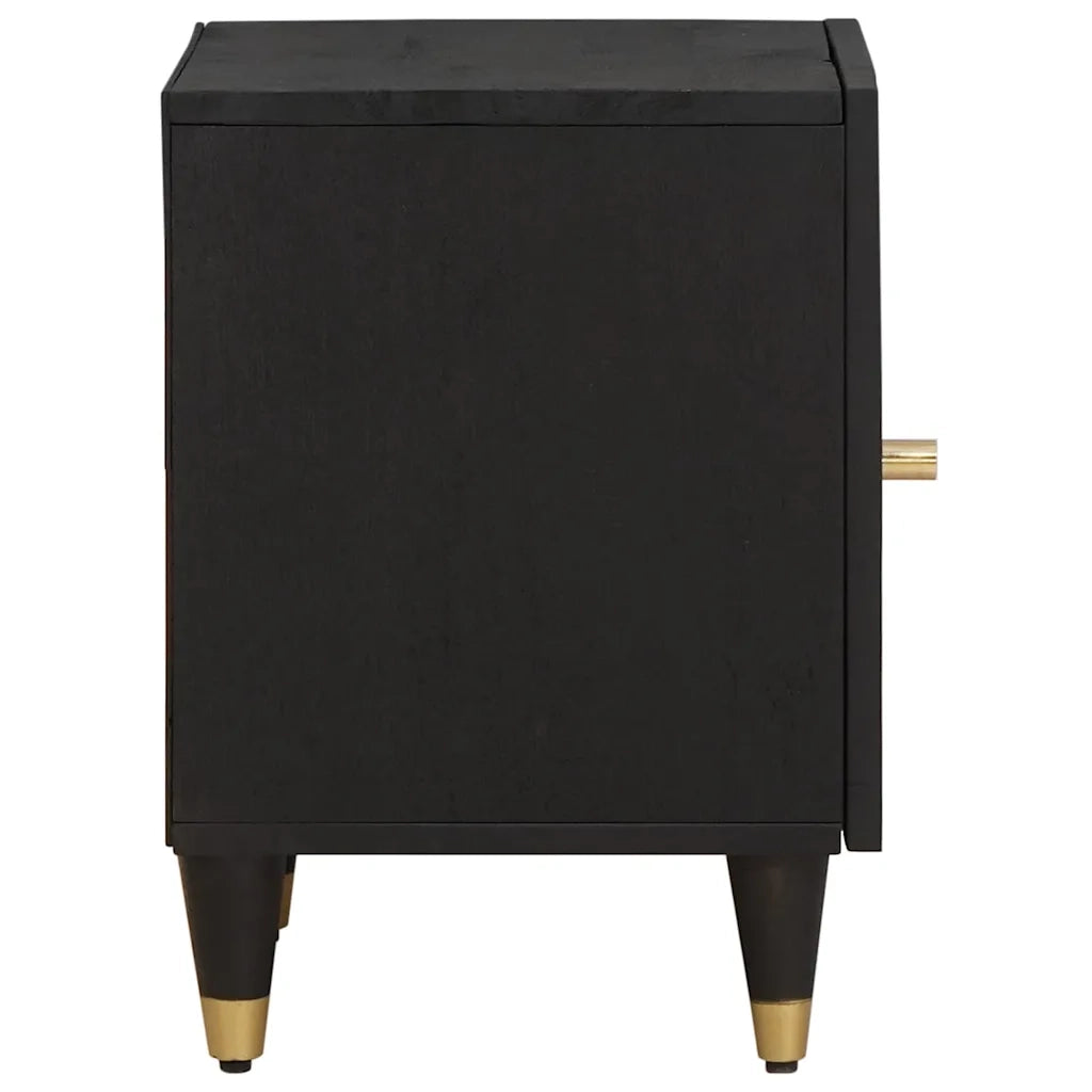 Comodino con porta 2 pcs Nero 40 x 33 x 46 cm