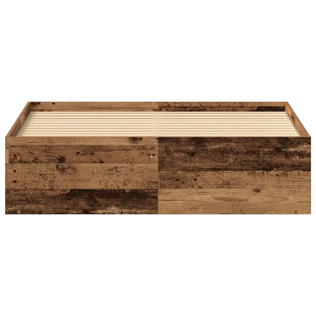 vidaXL Giroletto senza Materasso Legno Antico 135x190cm in Truciolato