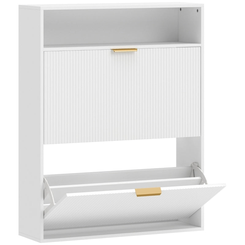 SCARPIERA Salvaspazio 80x24x102,5 cm Bianca in legno