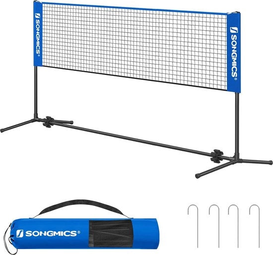 Racchetta da badminton, rete da volley, 300 cm/400 cm/500 cm, regolabile in altezza, set da trasportare per tennis, beach volley, per giardino, parco, outdoor