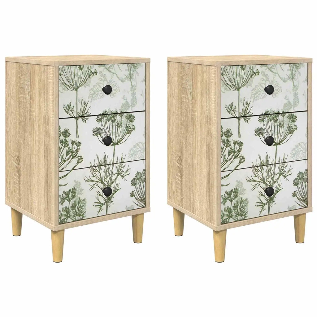 Armadio da Notte GOTHA 2 pz Rovere Sonoma 36 x 33 x 60 cm 8007308