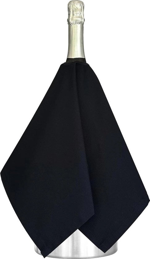 Sistema di raffreddamento per vino per catering - Fazzoletti di poliestere con foro circolare a media apertura - 54 cm - Nero