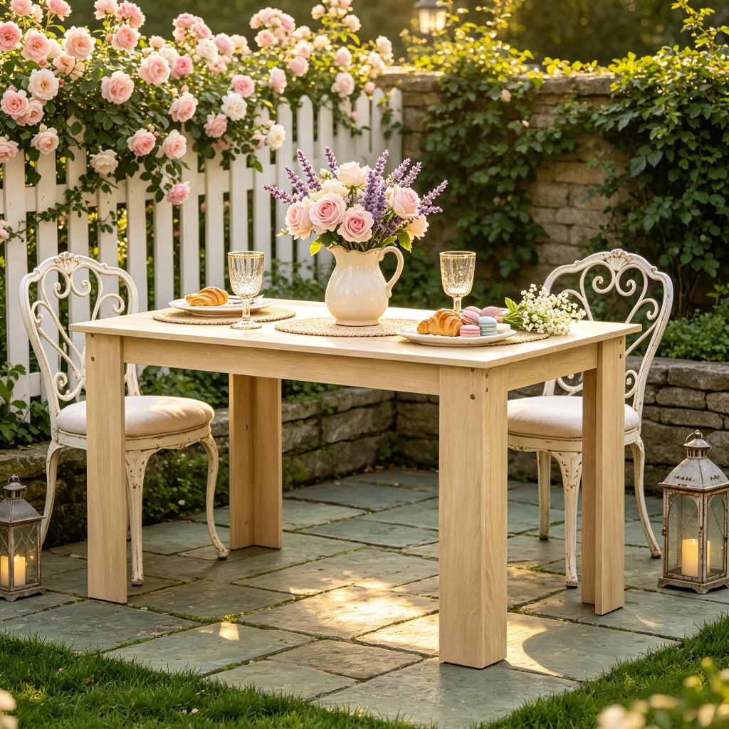 Tavolo da pranzo per 4-6 persone in truciolato effetto rovere, moderno, per cucina e soggiorno, 120 × 69 × 75 cm