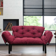 Guchol, Divano Letto 2 Posti Contenitore, 155x70 cm Rosso