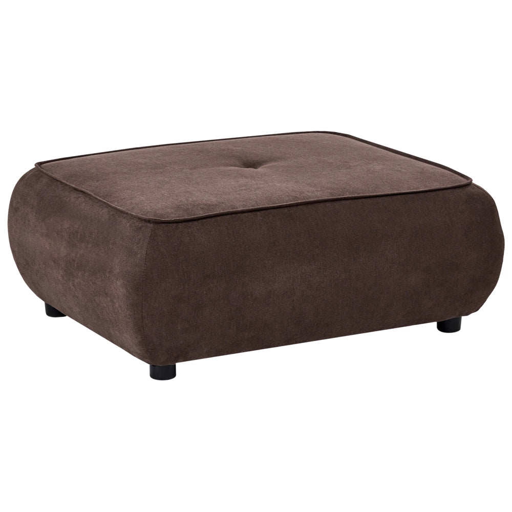 Pouf quadrato in tessuto marrone scuro imbottitura di qualità decorativo stile Moderno per soggiorno