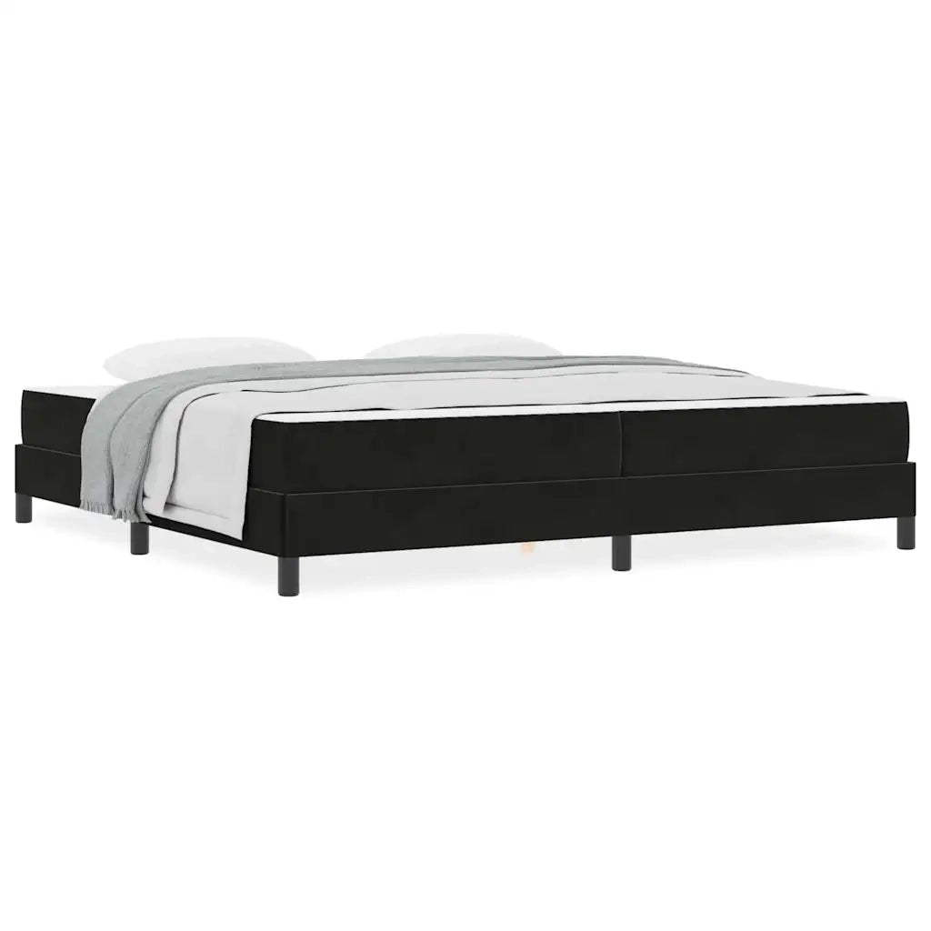 vidaXL Letto box spring con materasso Nero 200 x 200 cm Velluto