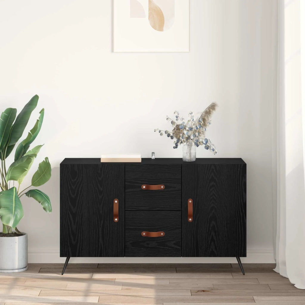 Credenza | Madia | Buffet da pranzo | Armadio da pranzo Rovere Nero 100 x 36 x 60 cm Legno multistrato