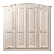 Armadio shabby 4 ante legno abete bianco anticato 231x63x219 - Mobili 2G