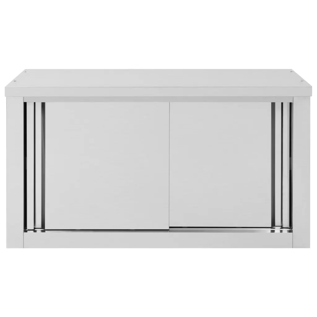 Armadio da Cucina con Ante Scorrevoli-Armadio da cucina 90x40x50cm Acciaio Inox