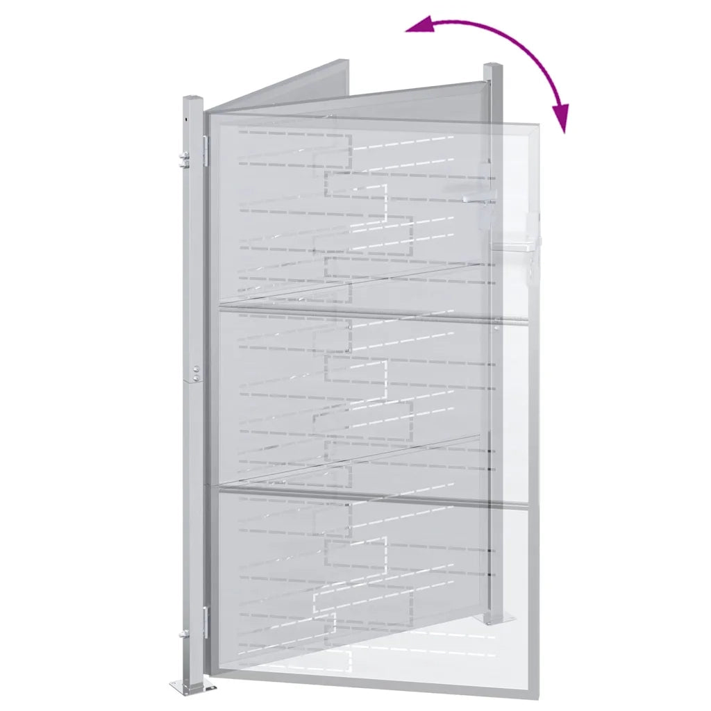 Cancello da giardino Argento 85 x 144 cm Acciaio inossidabile