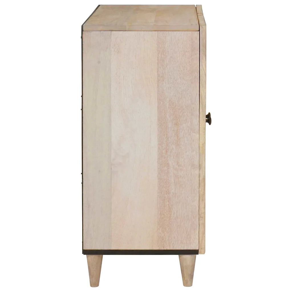 vidaXL Credenza Bianco 60 x 33 x 75 cm legno massello di mango