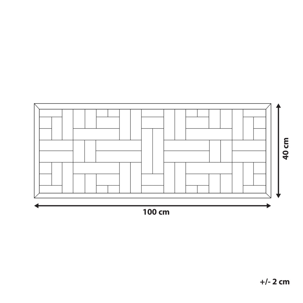 Decorazione da parete in legno chiaro teak 40 x 100 cm rettangolare rustico