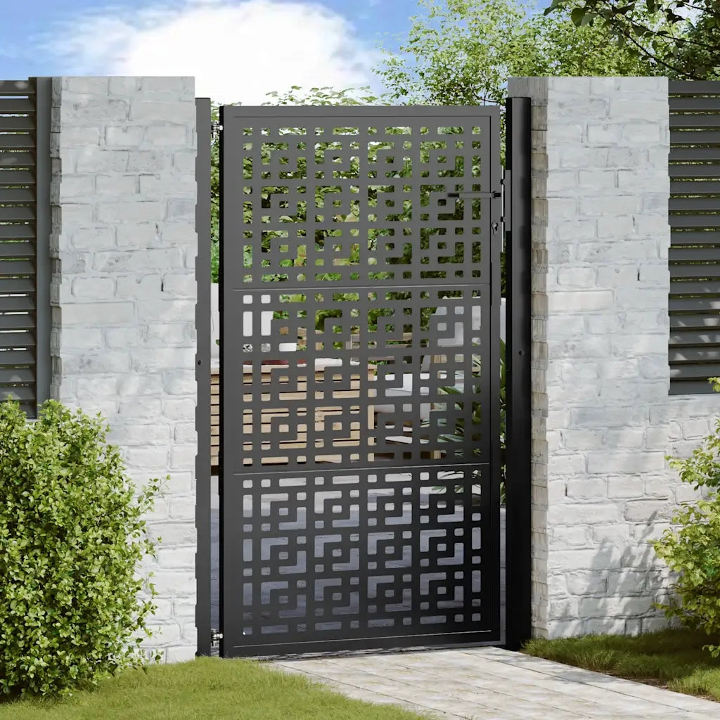 Cancello da giardino nero 100x150 cm in acciaio con design a croce 4101001