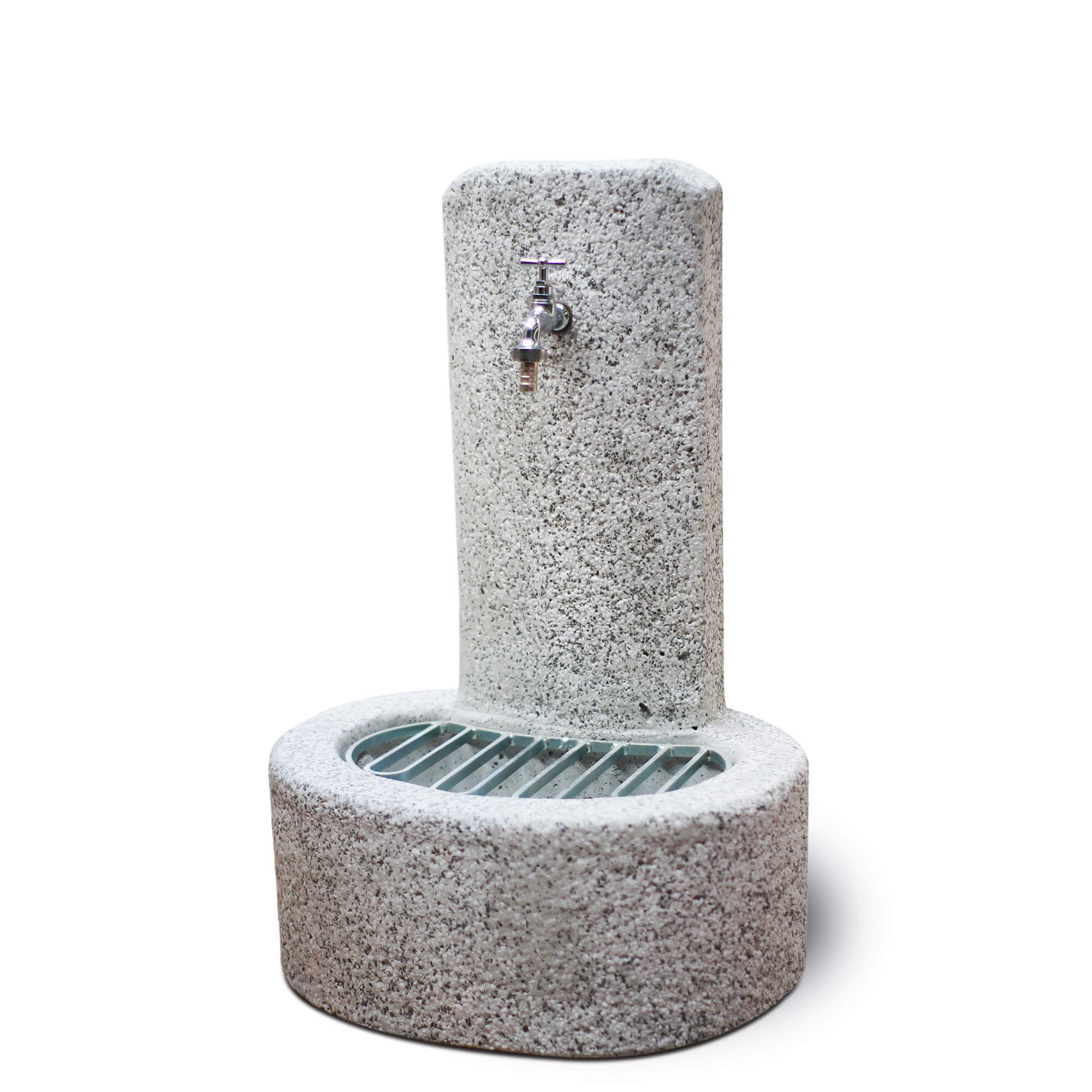 Fontana da Giardino Senza Rubinetto in Cemento Granulato di Marmo Biella Bianco/Nero