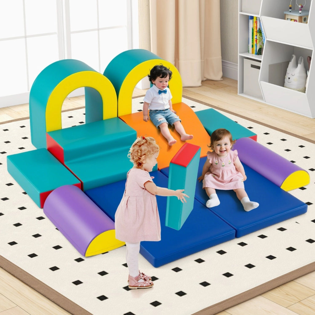 Set di 10 blocchi da arrampicata in schiuma, Set attivit¨¤ per interni per bambini 1+ anno Verde