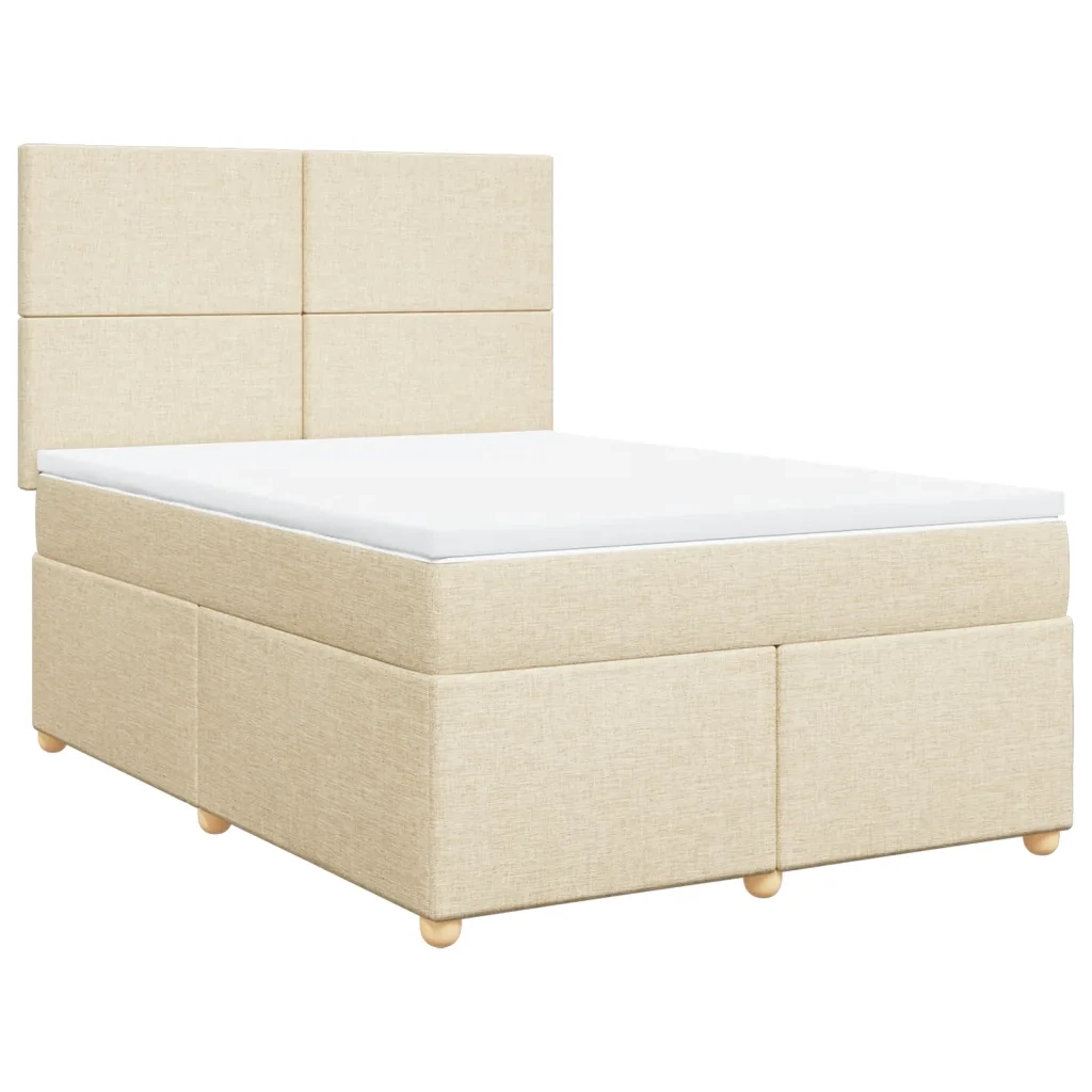 Giroletto a Molle con Materasso Crema 140x200 cm in Tessuto