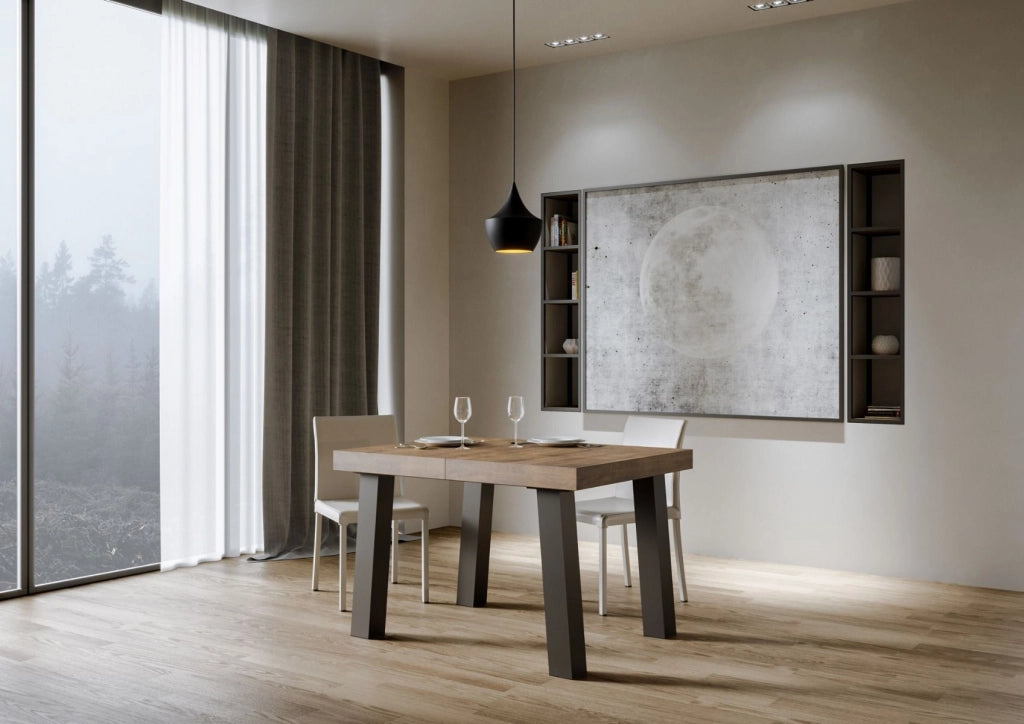 Tavolo Allungabile 140-244x90x77 cm Bridge Noce Telaio Antracite