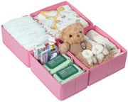 Set di 4 organizzatori a cassetti, compatibili con armadi PAX 50x58 cm, pieghevoli e stabili, contenitori per capi d'abbigliamento in rosa